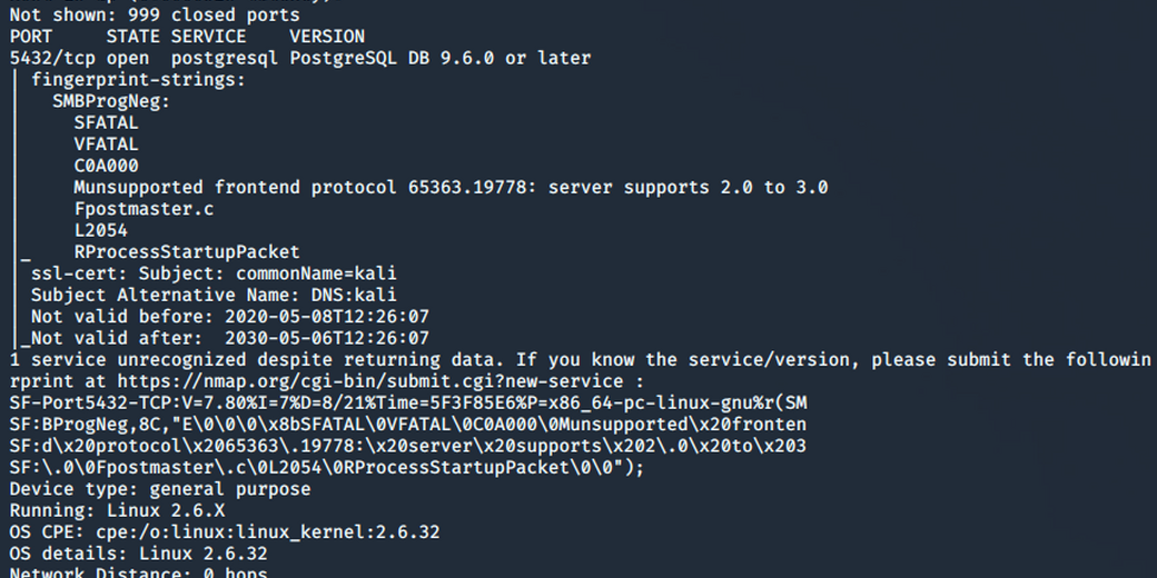 Nmap via de command-line