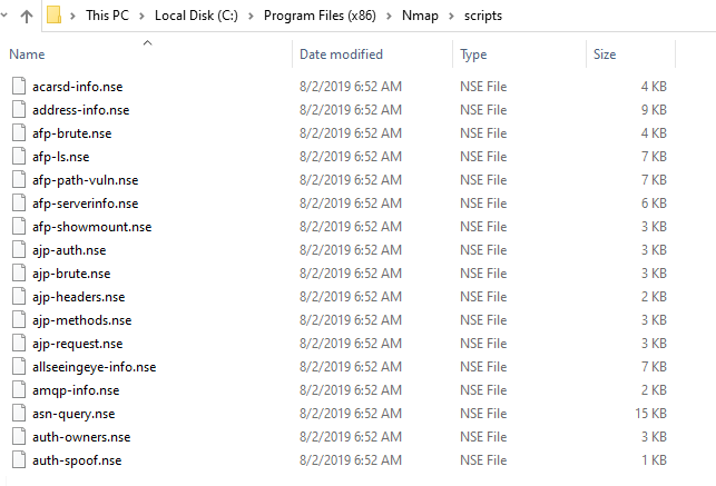Nmap-scriptlocatie in Windows